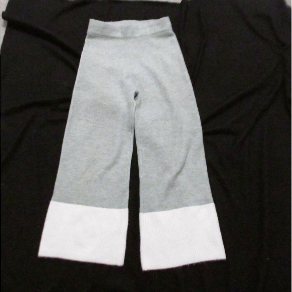 WORLD MARKET Womens S Wide Leg Sweater Pants Green & Cream